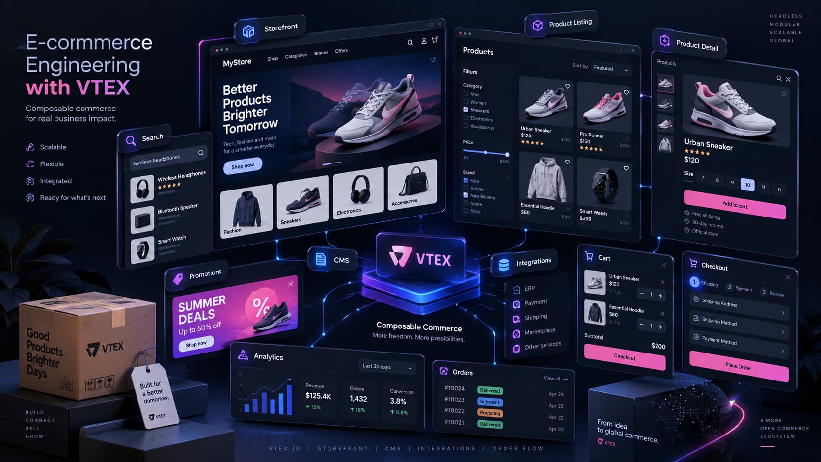 E-commerce architecture and customer journey built with VTEX