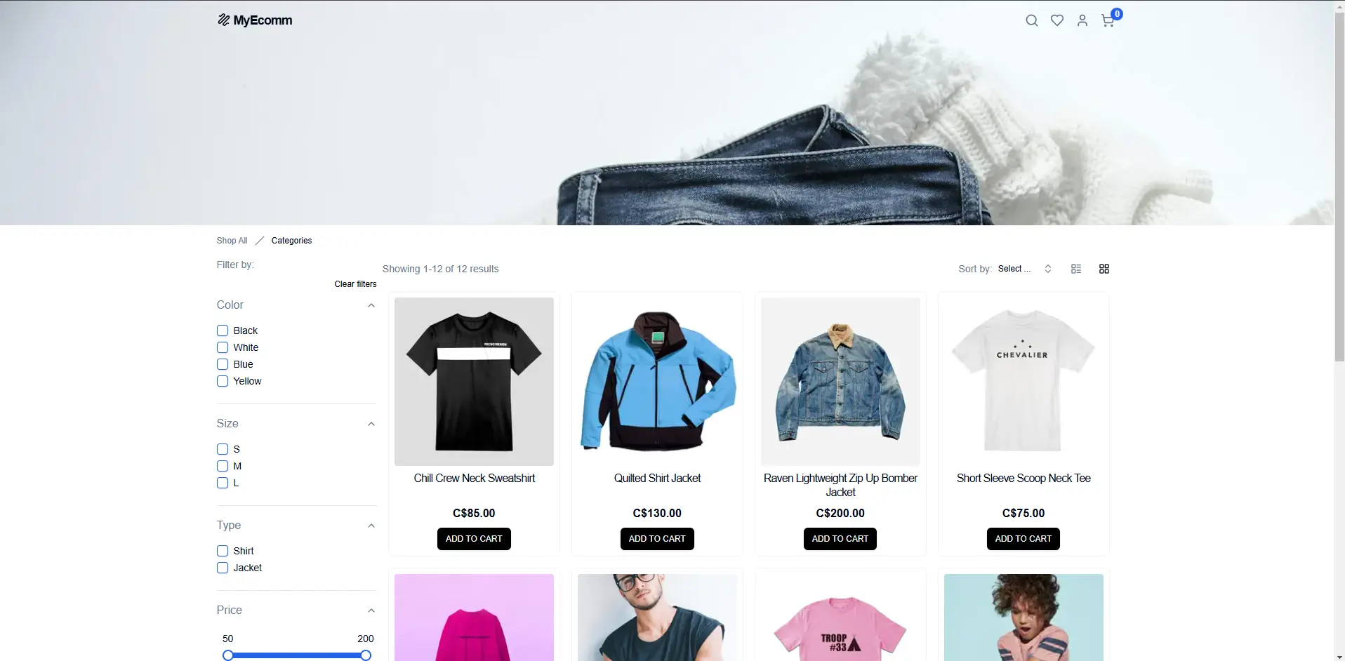 E-commerce Filtering System