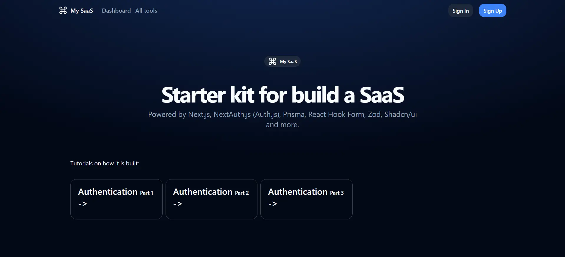 Next.js SaaS Starter screenshot